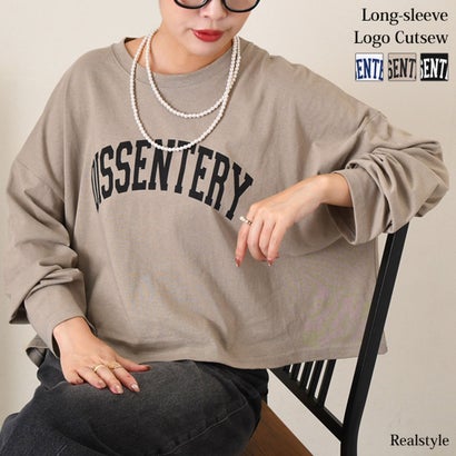 カットソー Tシャツ レディース 秋 冬 長袖 ロゴT トップス ショート丈 綿 薄手 ゆったり カジュアル 韓国 大きめ おしゃれ 韓国ファッション チンチャコリア （ブラック）｜詳細画像