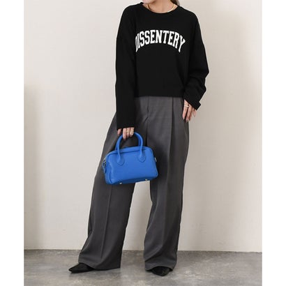 カットソー Tシャツ レディース 秋 冬 長袖 ロゴT トップス ショート丈 綿 薄手 ゆったり カジュアル 韓国 大きめ おしゃれ 韓国ファッション チンチャコリア （ホワイト）｜詳細画像