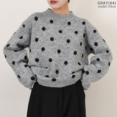 リアルスタイル REAL STYLE ニット セーター レディース 秋 冬 春 長袖 厚手 ドット柄 トップス 暖かい あったか 防寒 チクチクしない ゆったり おしゃれ きれいめ （モカ(15)）｜詳細画像
