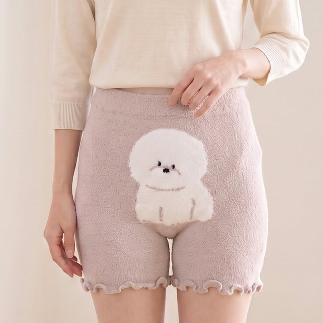 腹巻きパンツ レディース 腹巻き 腹巻 あったか 温活 暖かい 冷え取り 冷え性 インナー 肌着 締め付けない もちもち なめらか 就寝 動物 （ビションフリーゼピンク）