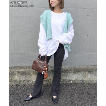 Tシャツ レディース メンズ 長袖 綿100％ 大きいサイズ 厚手 無地 ヘビーウェイト トップス カットソー ゆったり 丸首 ロンT （ブラック）｜詳細画像