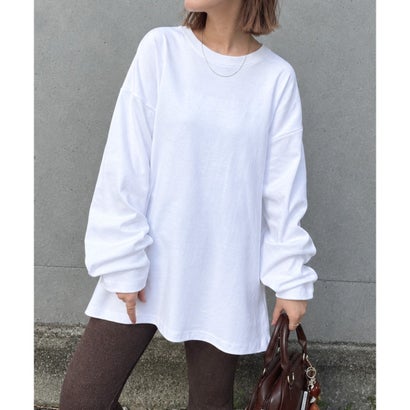 Tシャツ レディース メンズ 長袖 綿100％ 大きいサイズ 厚手 無地 ヘビーウェイト トップス カットソー ゆったり 丸首 ロンT （ブラック）｜詳細画像