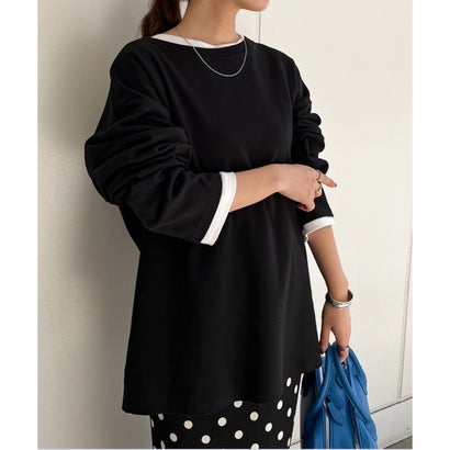 Tシャツ レディース メンズ 長袖 綿100％ 大きいサイズ 厚手 無地 ヘビーウェイト トップス カットソー ゆったり 丸首 ロンT （オフホワイト）｜詳細画像