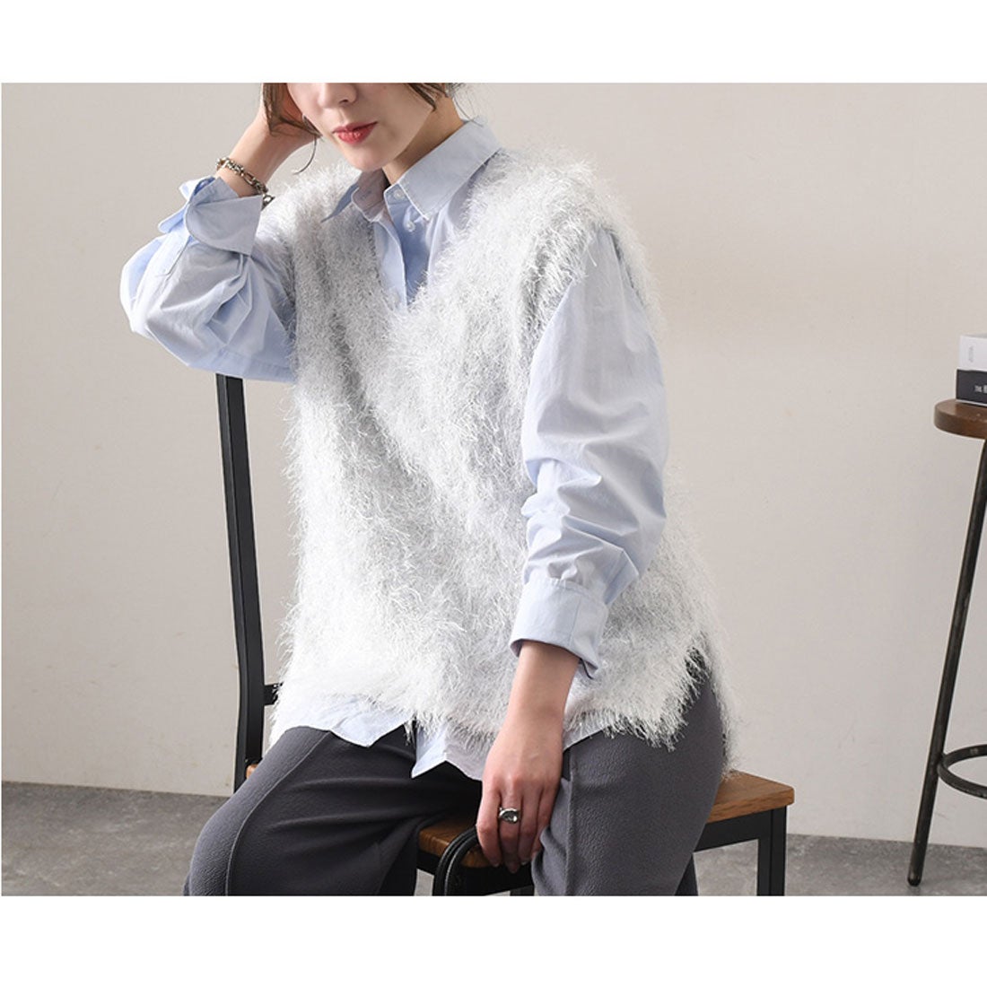 リアルスタイル REAL STYLE ベスト レディース 春夏 50代 ニット 薄手
