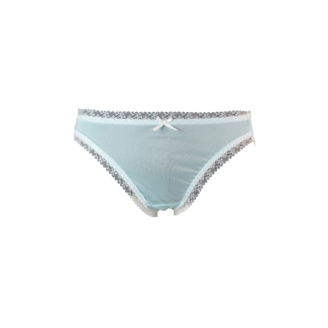 トリコット＆レースカラーショーツ【返品不可商品】 （ターコイズブルー）