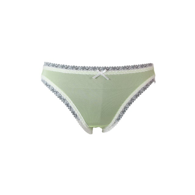 トリコット＆レースカラーショーツ【返品不可商品】 （イエローグリーン）