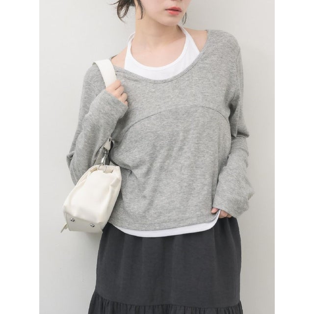 レイヤード風カットソー （GRY0）