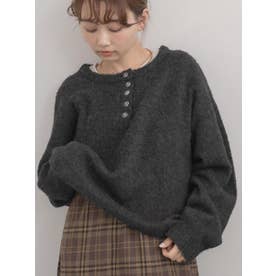 ヘンリーネック起毛ニット （GRY2）