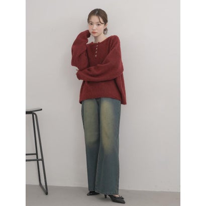 ヘンリーネック起毛ニット （GRY0）｜詳細画像