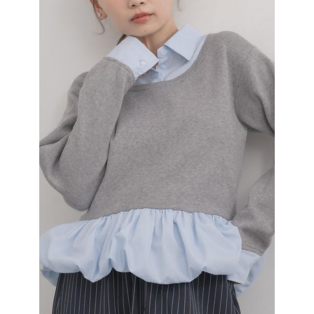 バルーンシャツドッキングニット （GRY0）