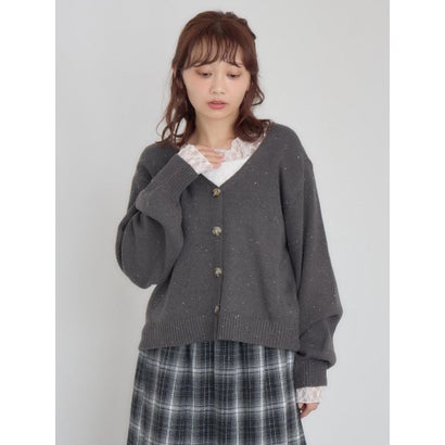 レトロガール RETRO GIRL ネップニットカーディガン （GRY2）｜詳細画像