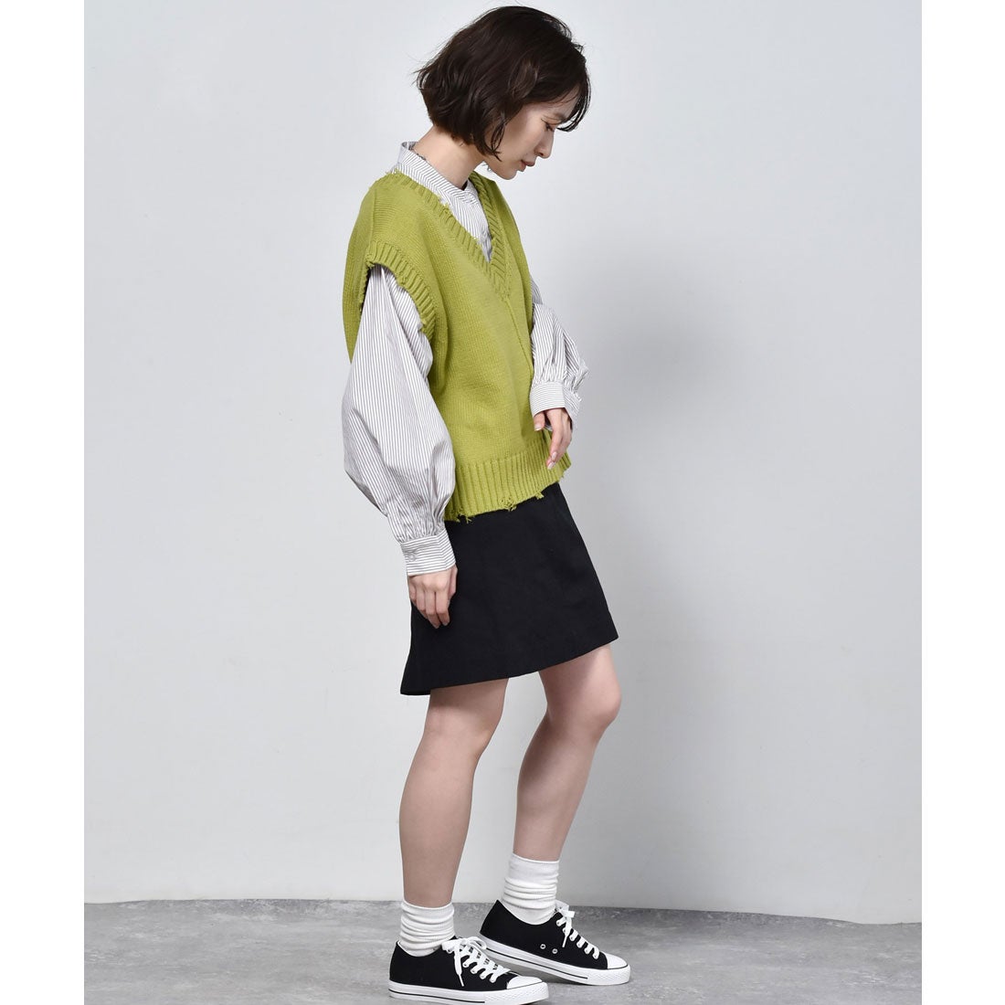 レトロガール RETRO GIRL デザインポケットミニスカート （ブラック）