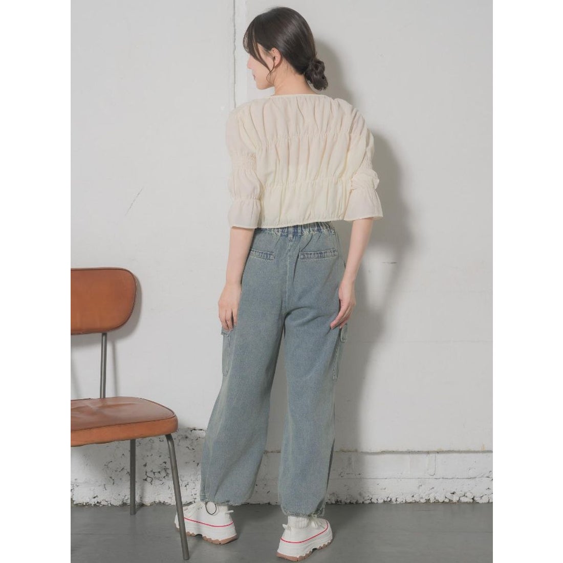 レトロガール RETRO GIRL ギャザーショートBL （ORG0） -ファッション 