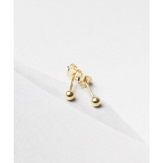 シルバー925 3.0mmボールピアス （ゴールド）