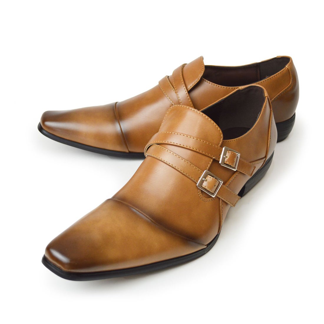 リチャード スミス RICHARD SMITH ビジネスシューズ メンズ 紳士靴 革靴 ビジネス ストレートチップ スクエアトゥ モンクストラップ  （ライトブラウン） -waja bazar 海外ファッションブランド通販サイト【公式】
