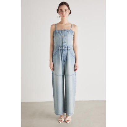 リエンダ rienda ビスチェライクDENIMロンパース （L/BLU1 