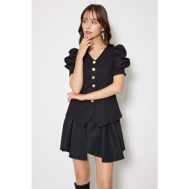 スーツライクレディーミニワンピース BLK