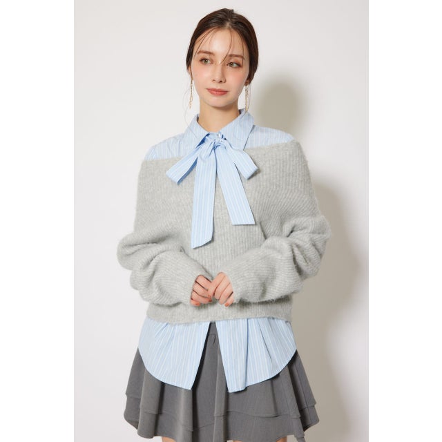 オフショルニットトップス GRY