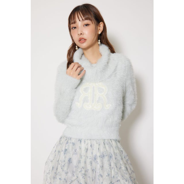 ボタニカルRロゴニットトップス L/BLU1