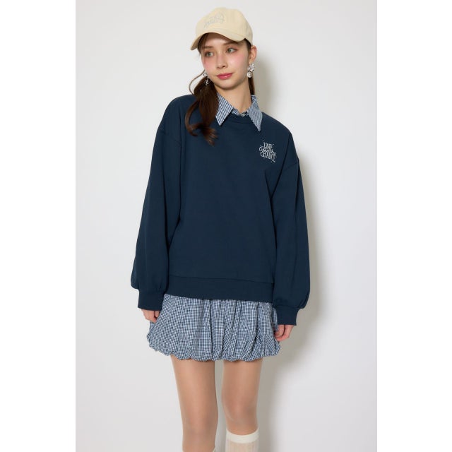バルーンシャツセットスウェットワンピース M/NVY7