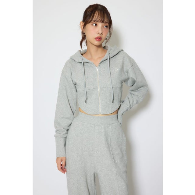 ビスチェディティールフードスウェット T.GRY