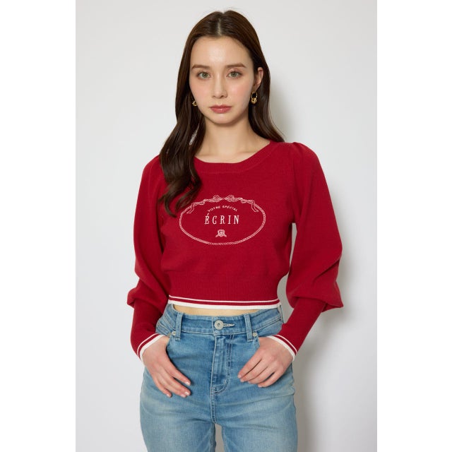 ロゴニットトップス RED