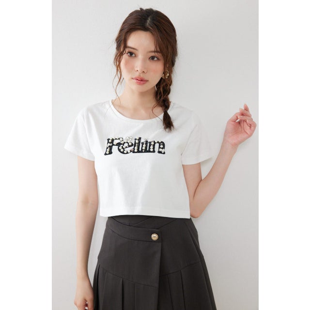 デコラティブロゴTシャツ WHT