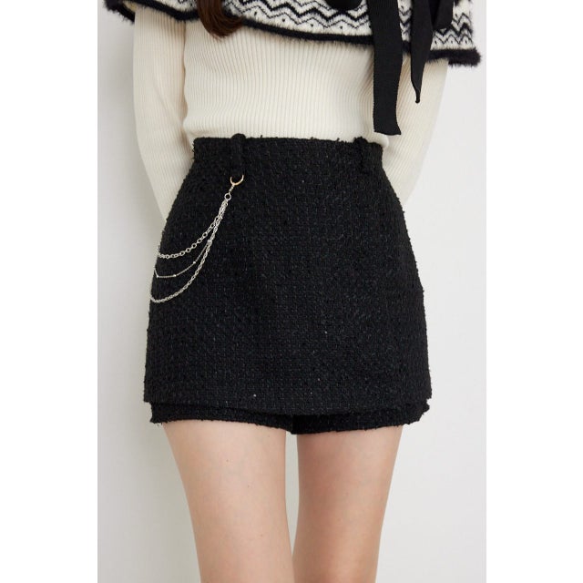 ラップミニスコートショートパンツ BLK