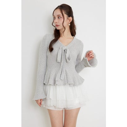 ペプラムニットセットアップ GRY｜詳細画像