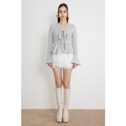 ペプラムニットセットアップ GRY｜詳細画像