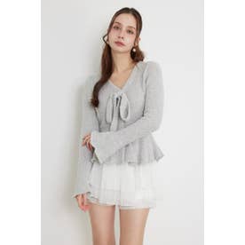 ペプラムニットセットアップ GRY