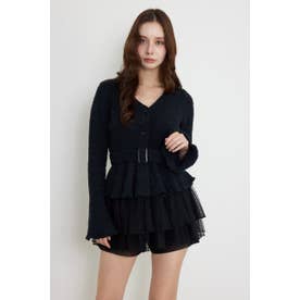 ペプラムニットセットアップ BLK