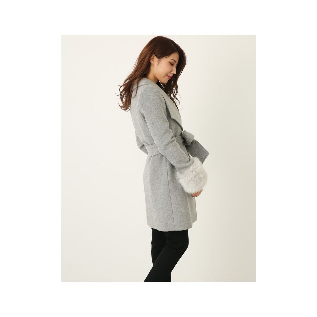 レディース 【美品】リエンダ rienda ファースリーブウールミックス 