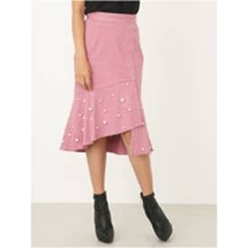 rienda FパールヘムフレアJ/Wスカート ピンク -ファッション通販 