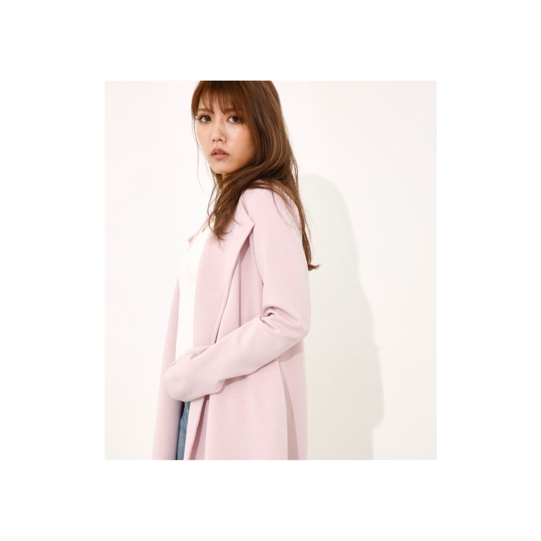 rienda ターンカラーガウンコート ブラック -靴＆ファッション通販 