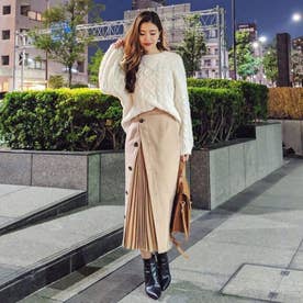 リエンダ rienda プリーツJ/W SK ベージュ　M リエンダ rienda Pleated Combitite J/W SK （ベージュ） -靴