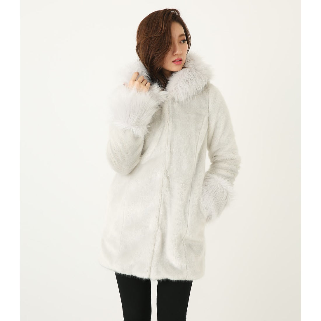 rienda Volume hoodie Faux fur CT （L/GRY1） -靴＆ファッション通販
