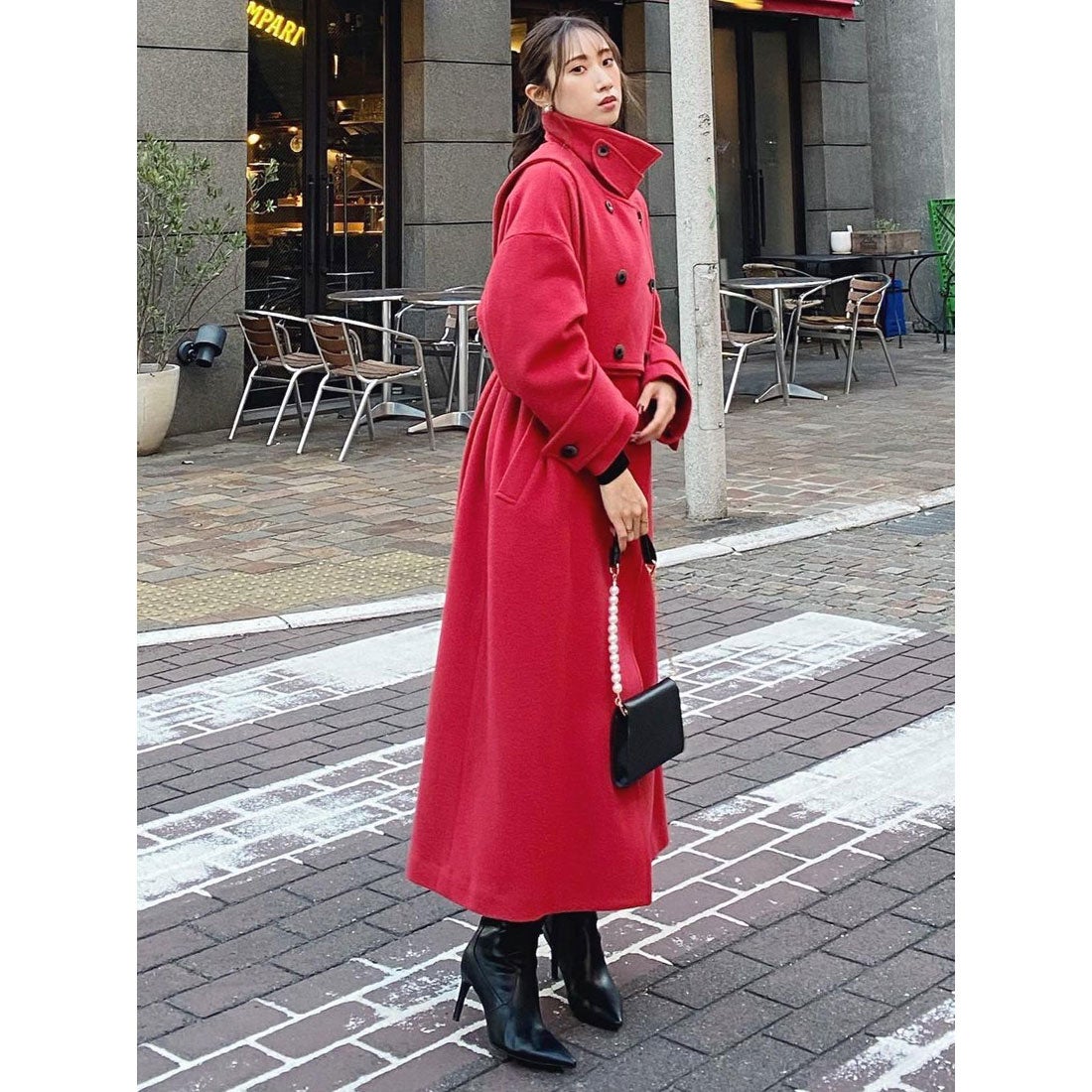 rienda 2WAYサイドBELTウールCT RED -ファッション通販 FASHION WALKER