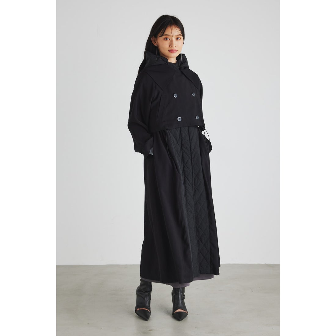 rienda 3WAYパディングMIXトレンチCT BLK -ファッション通販 FASHION 