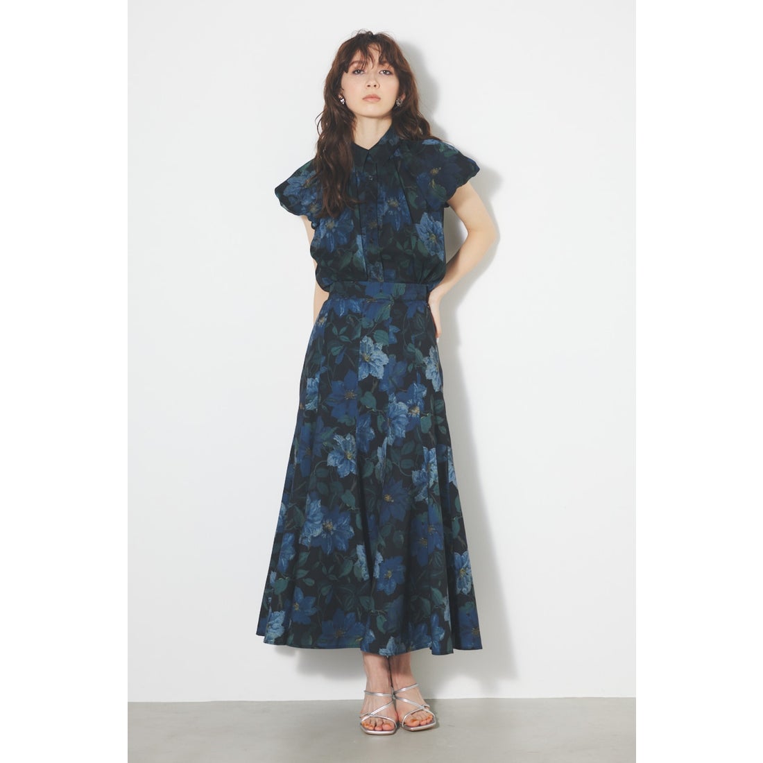 rienda バルーンSLVシャツBLS 柄BLK5 -ファッション通販 FASHION WALKER
