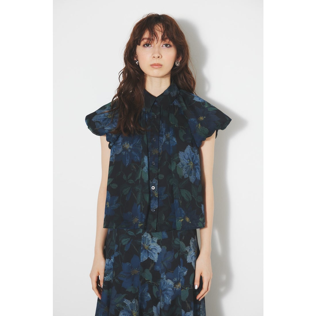 rienda バルーンSLVシャツBLS 柄BLK5 -ファッション通販 FASHION WALKER