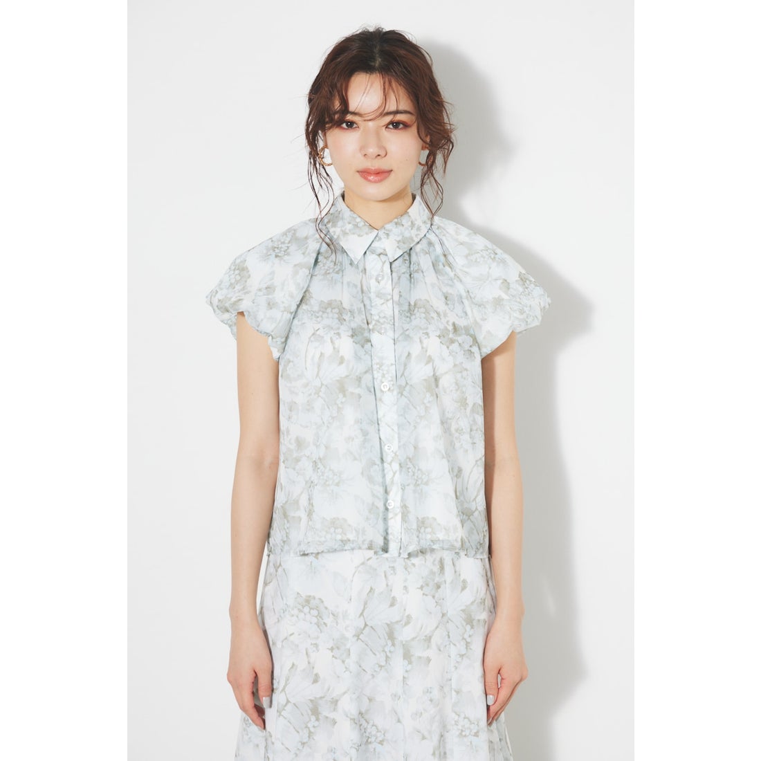 rienda バルーンSLVシャツBLS 柄BEG5 -ファッション通販 FASHION WALKER