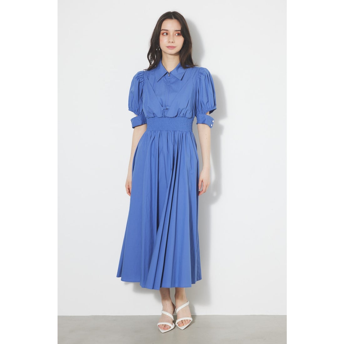 rienda キャミディテールシャツOP BLU -ファッション通販 FASHION WALKER