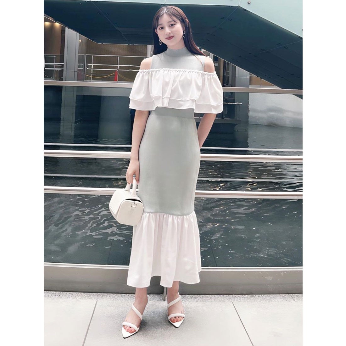rienda Many wayフリルマーメイドOP MINT -ファッション通販 FASHION 