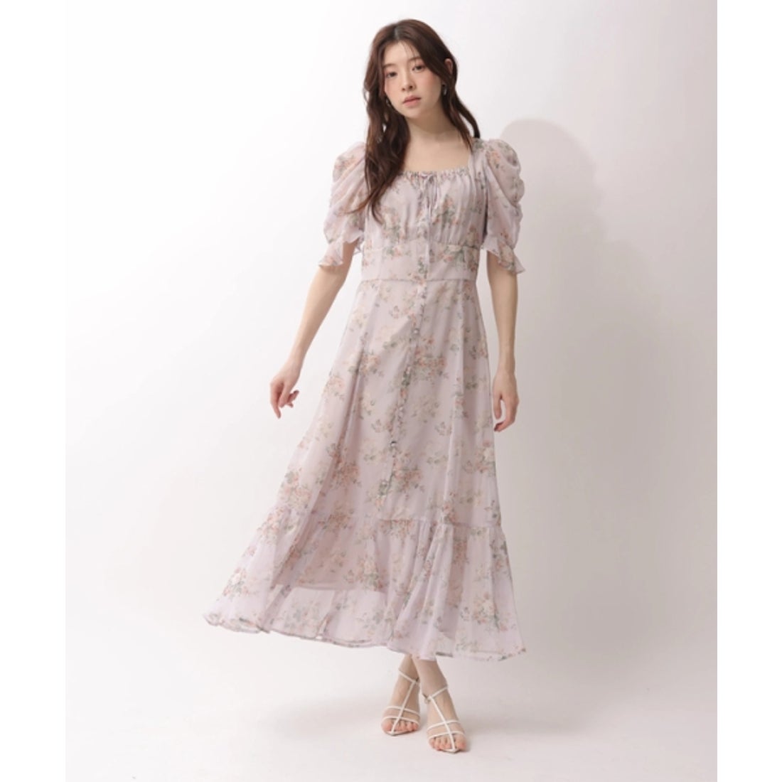 Rirandture LAURAASHLEYコラボパフスリーブプリントワンピース リランドチュール Rirandture 〈LAURA ASHLEYコラボ〉パフスリーブ