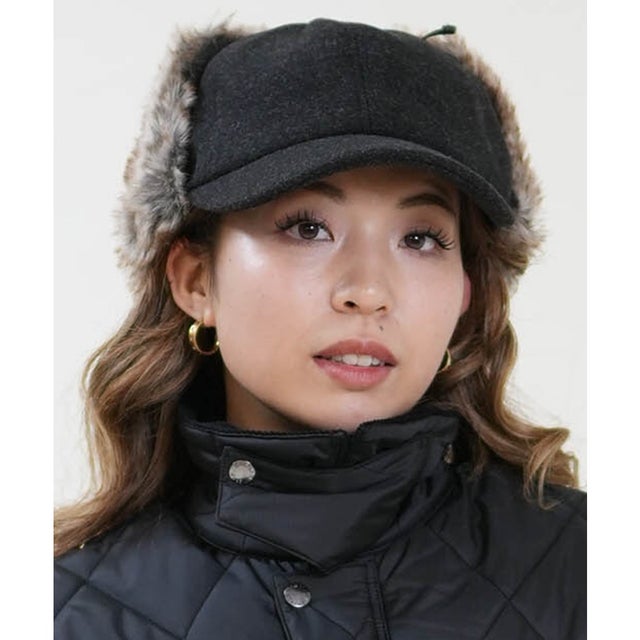 キャップ 無地 防寒 ウールライクイヤカバーキャップ RFA6F-1101 （BLK）