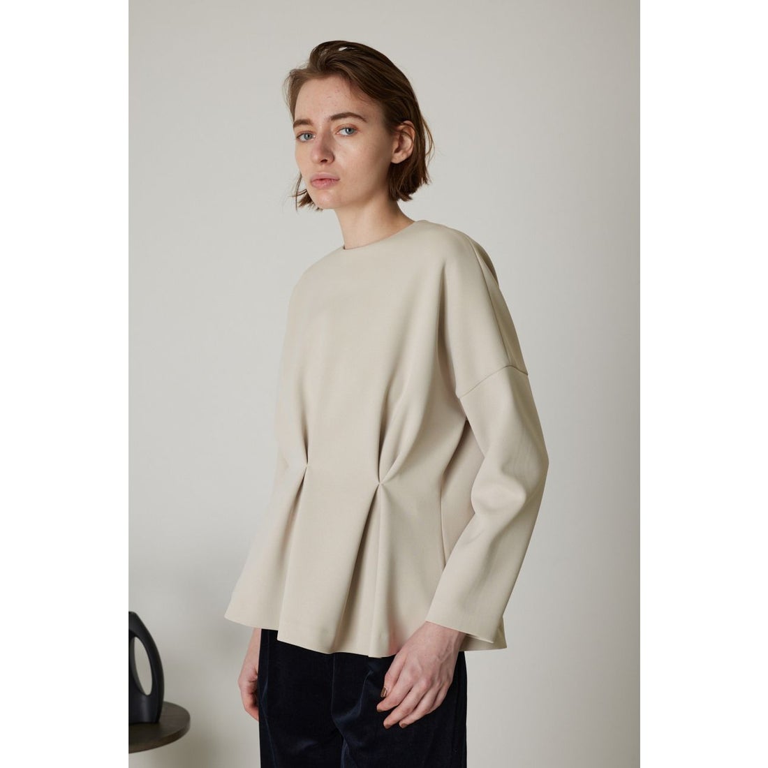 リムアーク RIM.ARK Volume tuck design tops （L/BEG） -アウトレット 