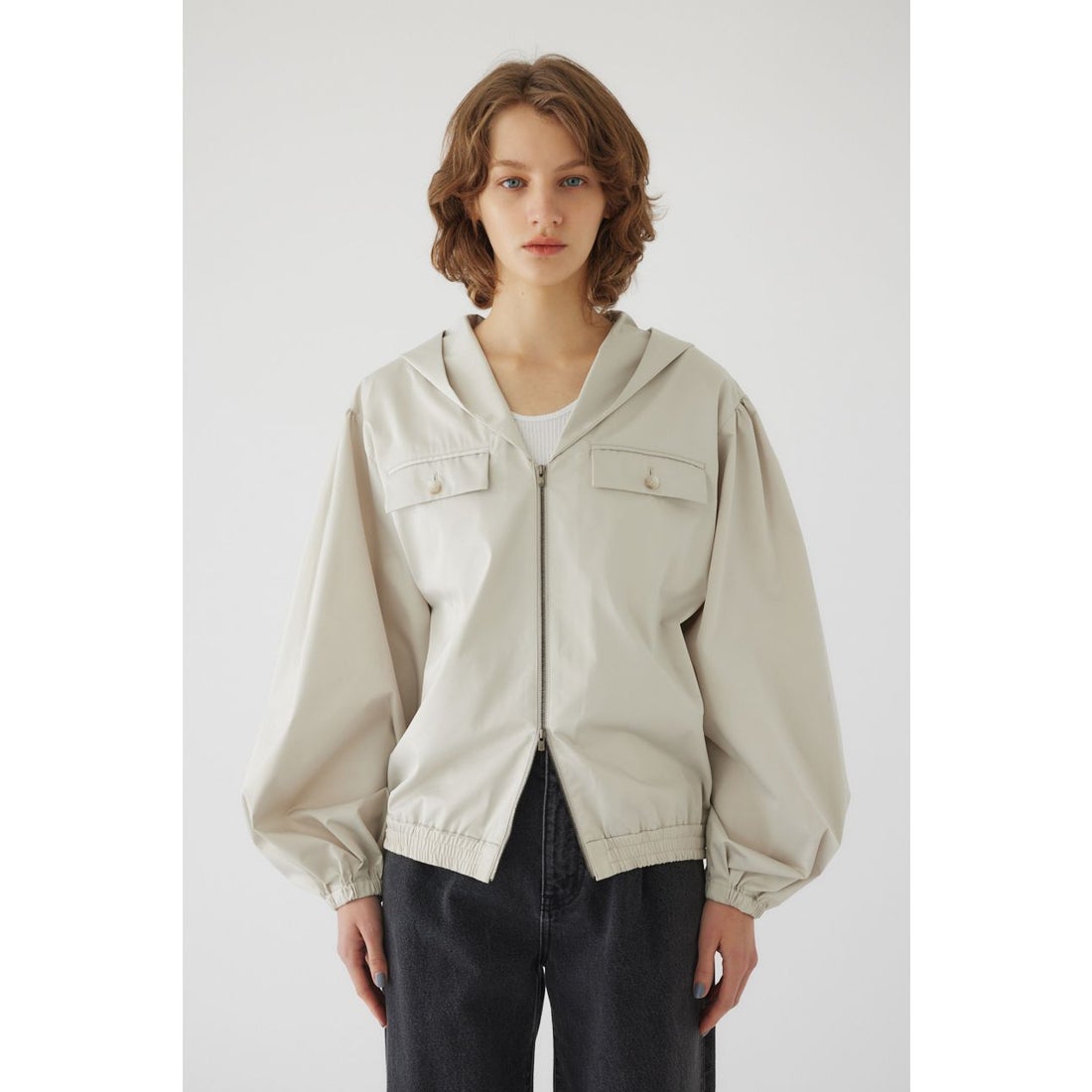 リムアーク RIM.ARK Shirring gather hoodie （L/BEG） - ファッション 