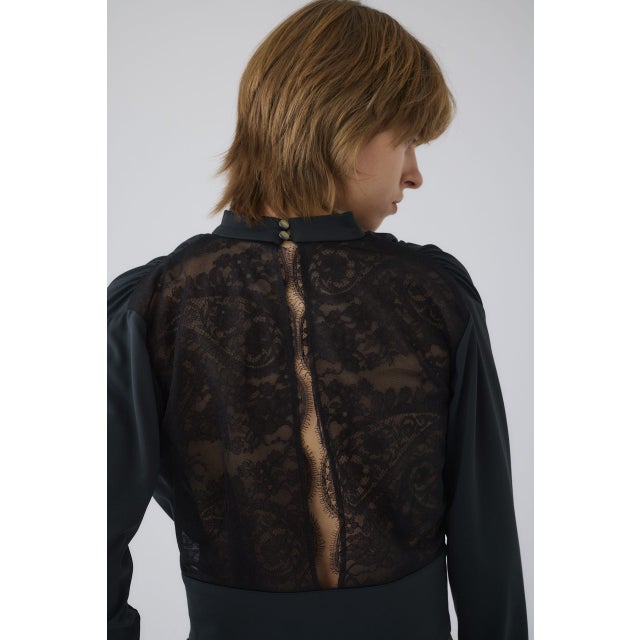 Hidden detail drape tops BLK