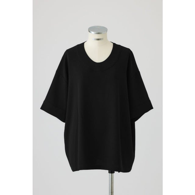 Georgette u-neck tops BLK